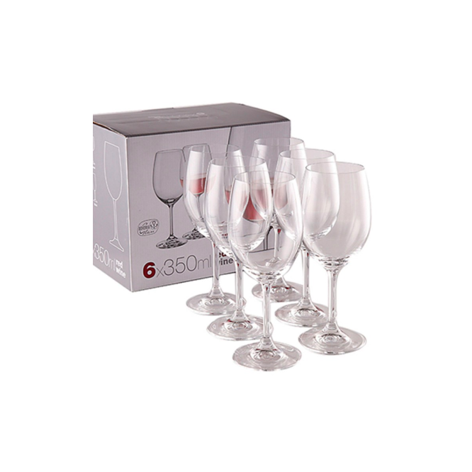 Caja De Copas x 6 Vino Lara Cristal Bohemia 350 ml